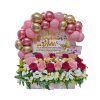 BOX GLOBOS Y ROSAS CUMPLEAÑOS