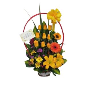 CANASTA FLORES AMARILLAS